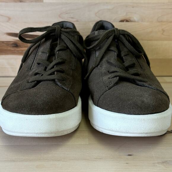 CLARKS Collection Olive Green Suede-Like Comfort Sneakers W8 - Picture 5 of 8